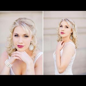 Crystal drop earrings by iPom Bridal jewelry